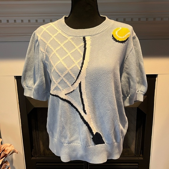 Kate Spade Game Set Match Tennis Racket Sweater - Picture 3 of 8